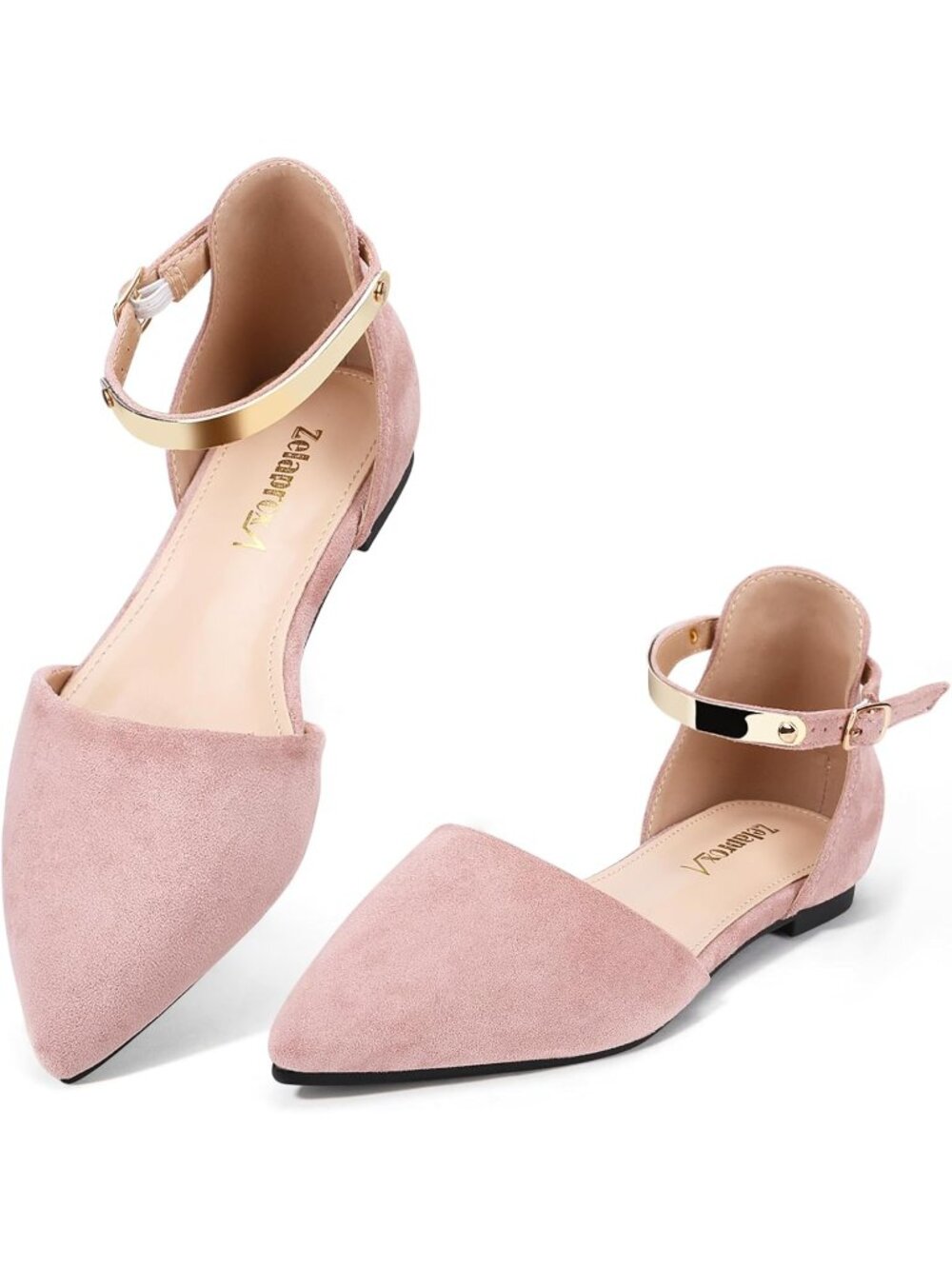 Women's Flats Shoes Rhinestone Pink Pointed Toe Comfort Flat Silver Bowknot